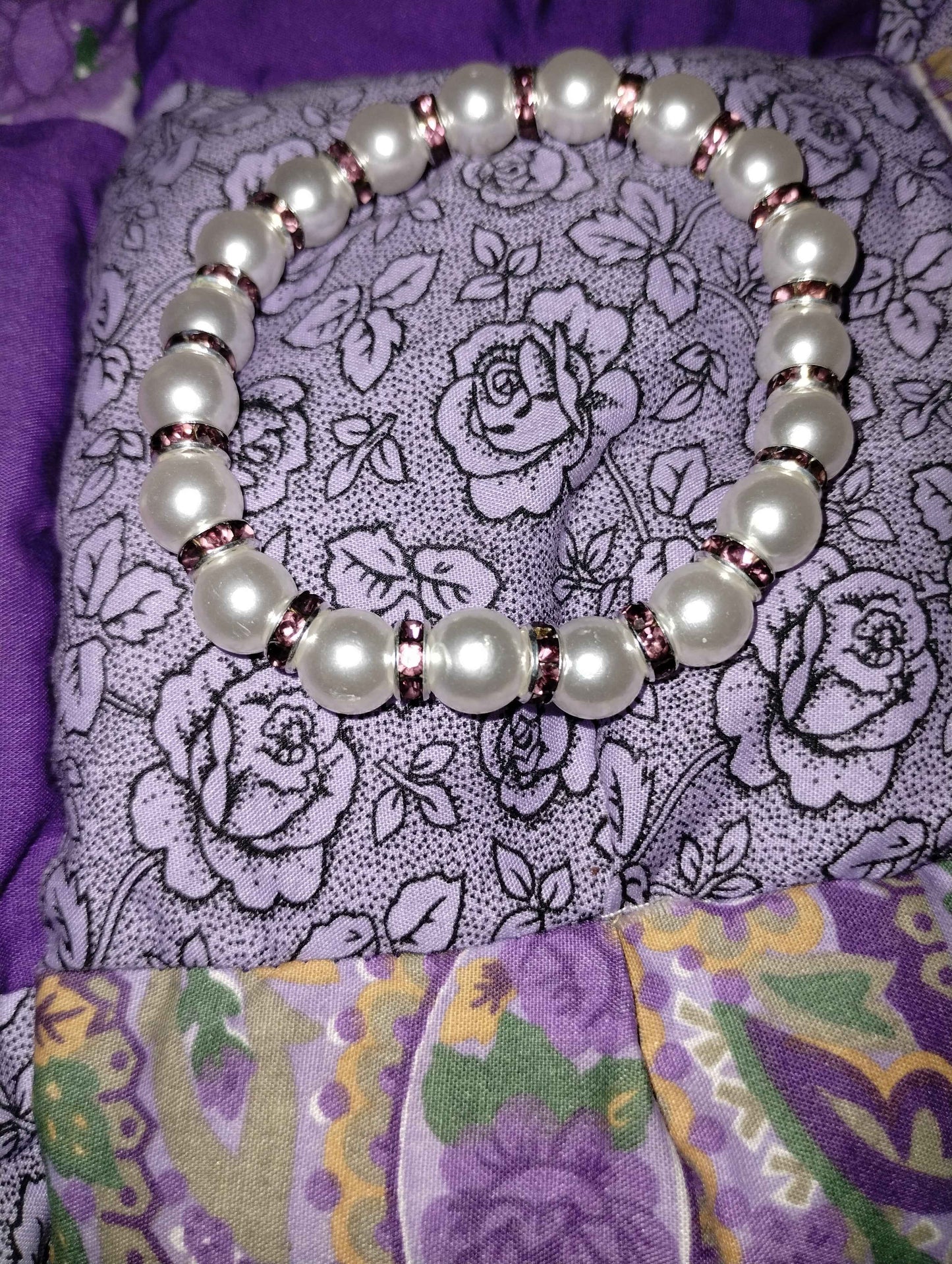 White Pearl Bracelets with spacers