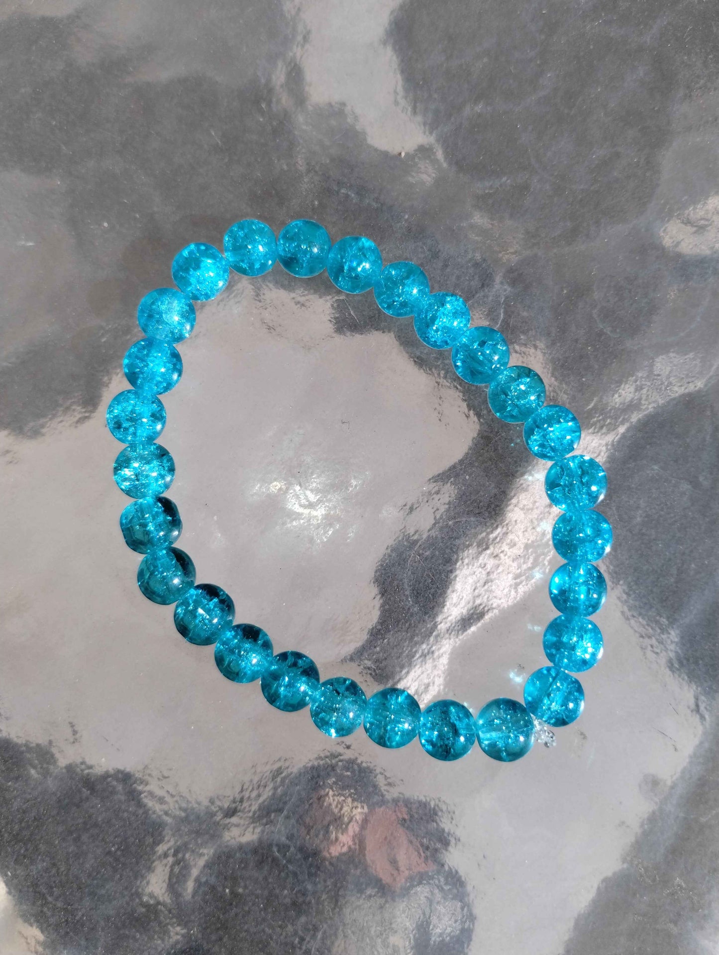 Blue Crackle Glass Bracelet