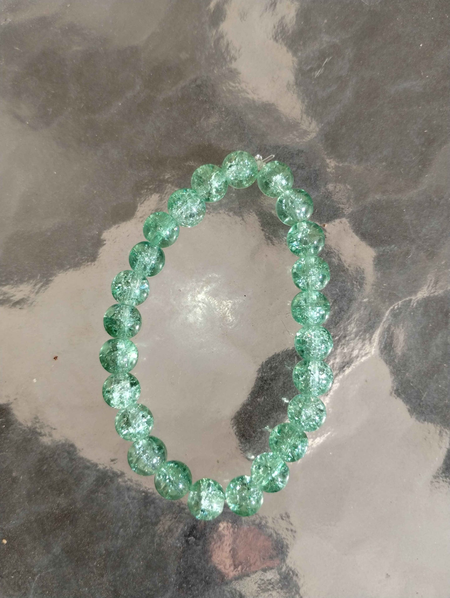 Green Crackle Glass Bracelet
