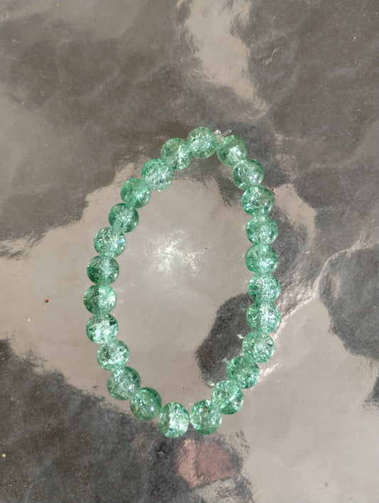 Green Crackle Glass Bracelet