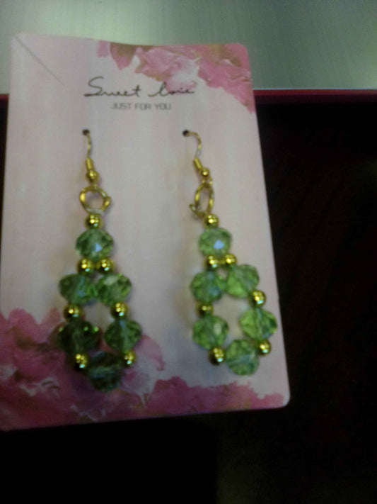 Green Crystal Earrings