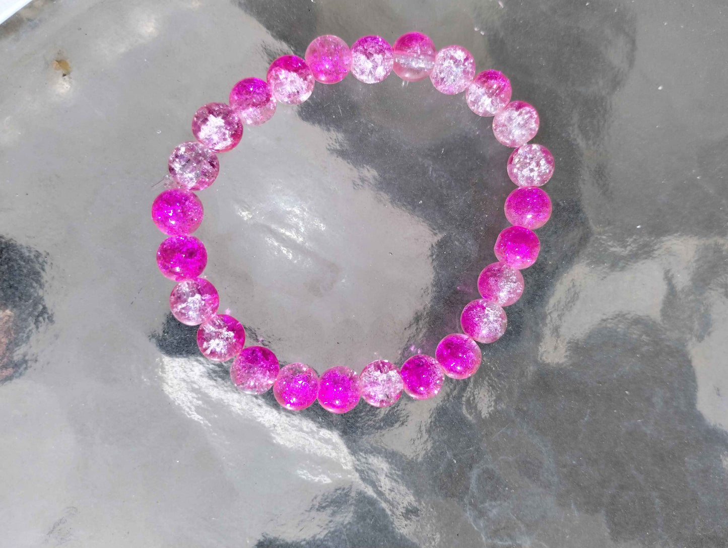 Dark Pink Glass Bracelet